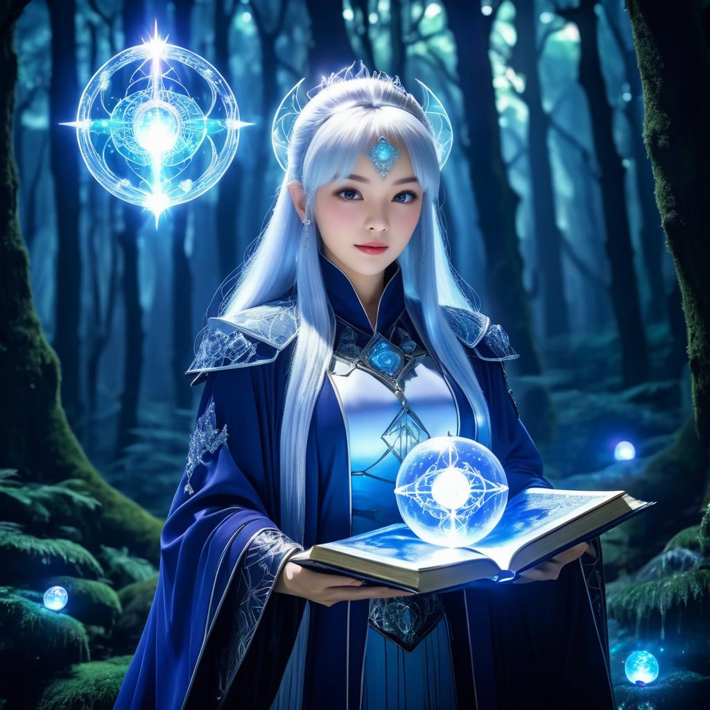 Celestial Sorceress in a Mystical Forest