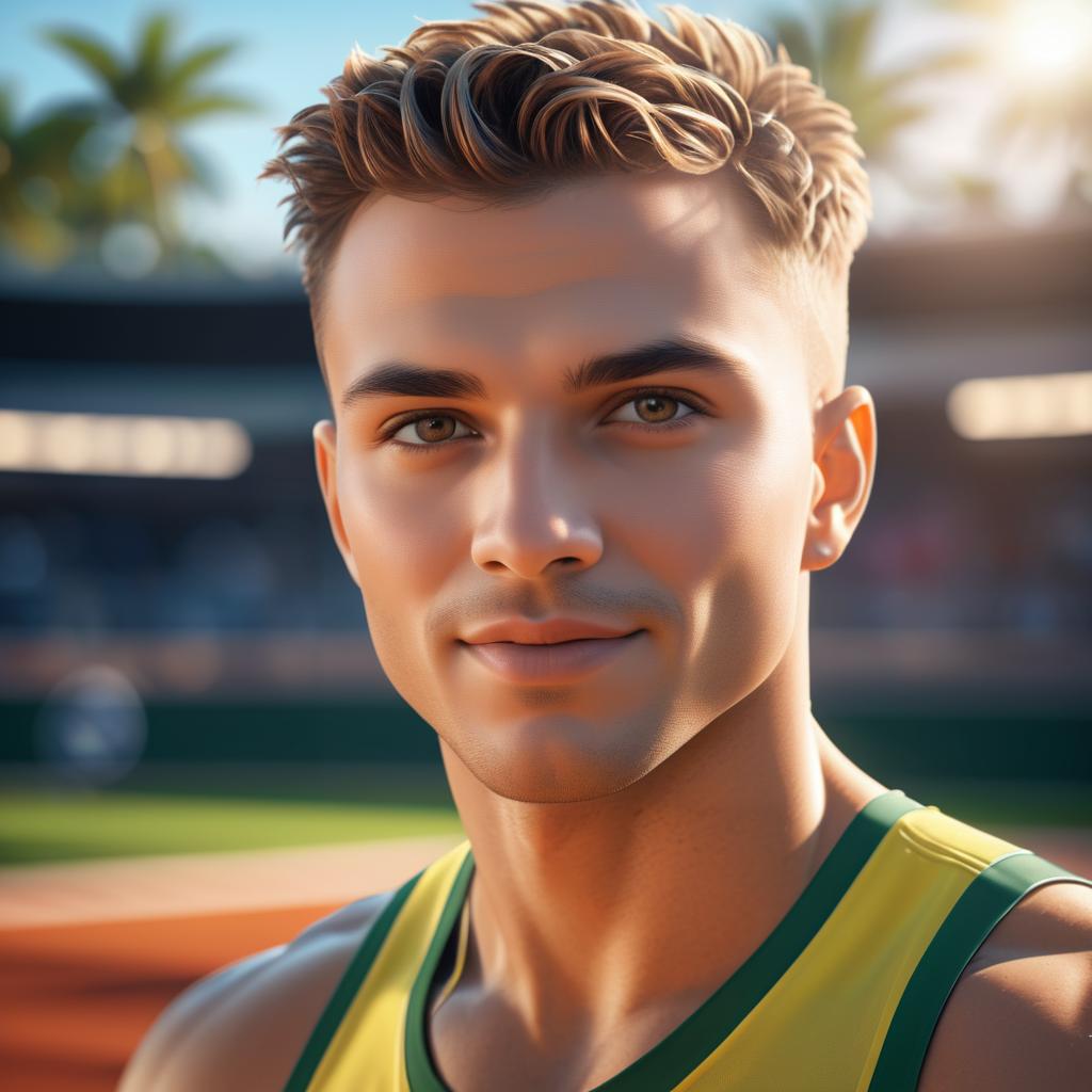 Ultra-Realistic Portrait of Young Athlete