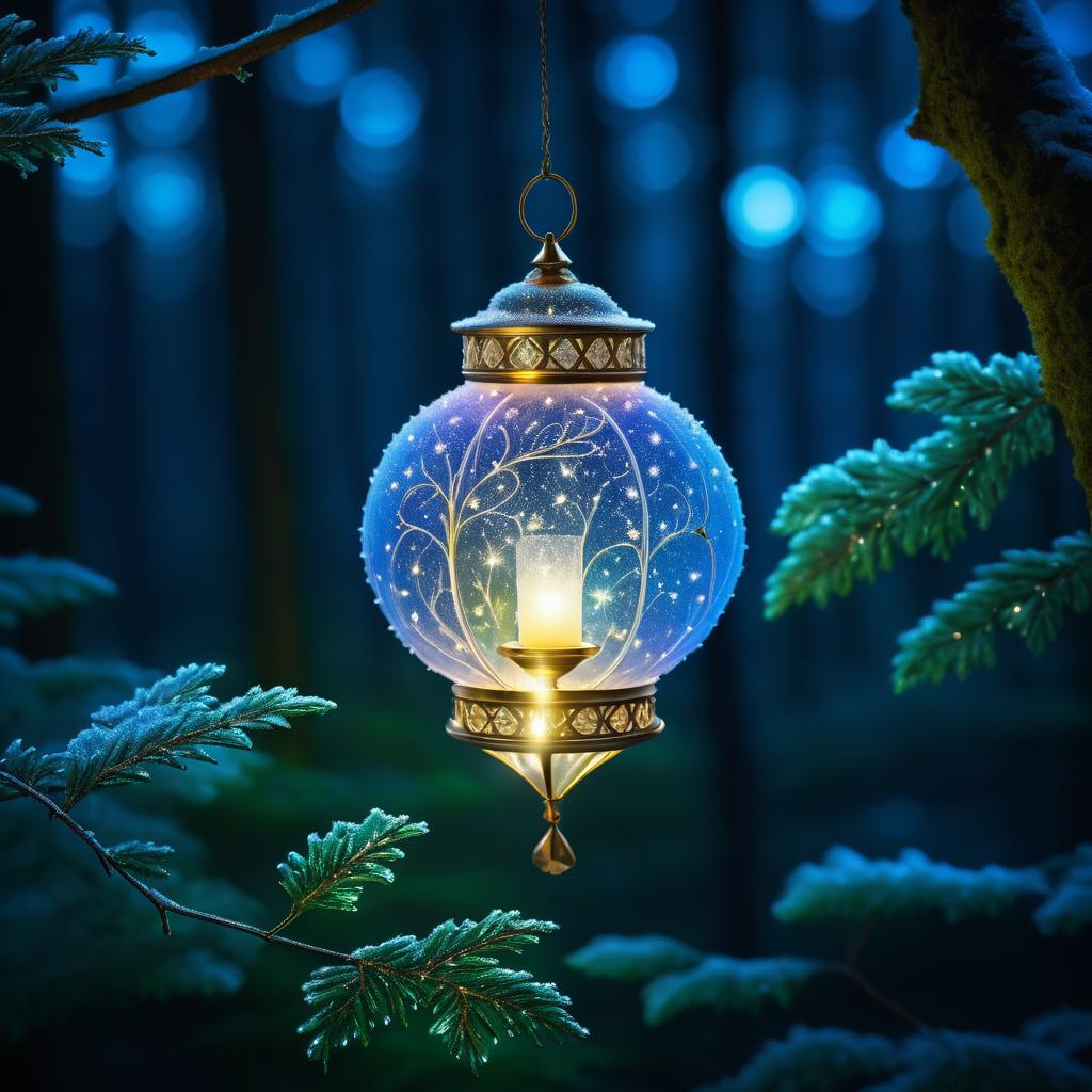 Ethereal Lantern in Enchanted Forest