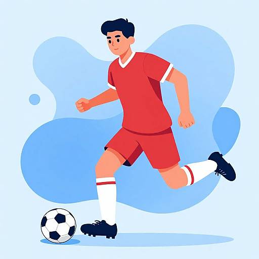 Flat Illustration of Running Footballer