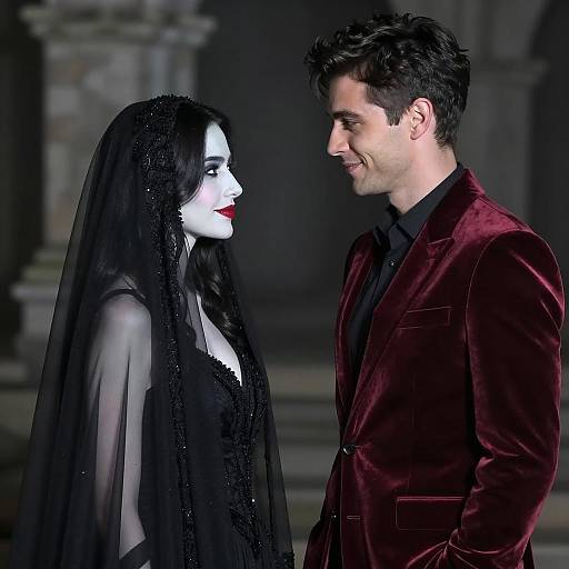 Nighttime Romance in a Mysterious Setting