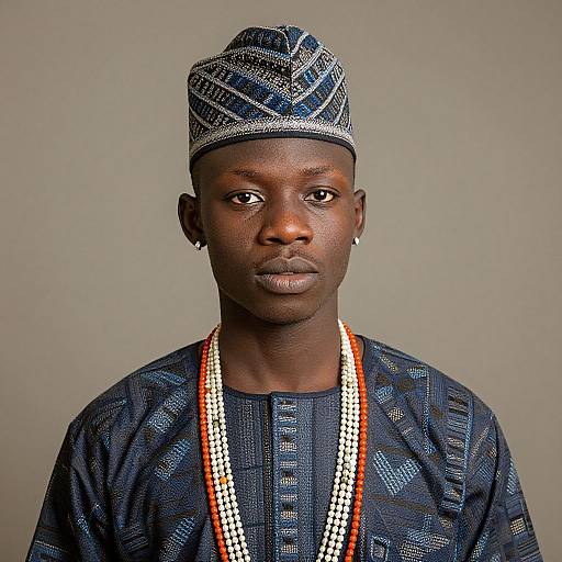 Realistic Dark-Skinned Yoruba Attire