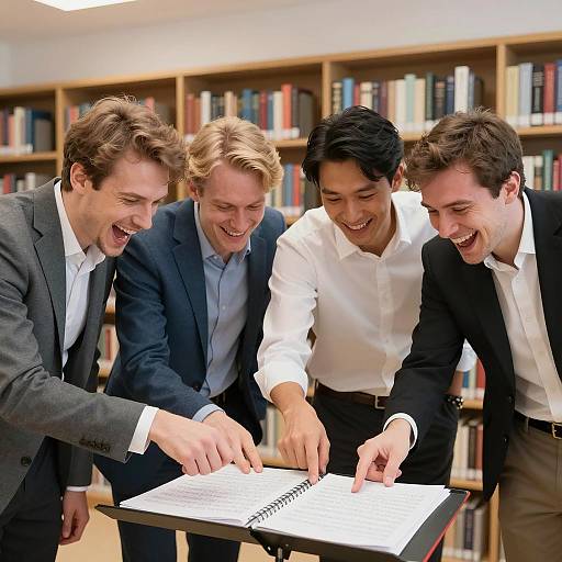 Lively Musicians Sharing a Laugh