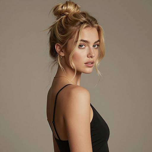 Elegant Blonde Woman in Stylish Portrait