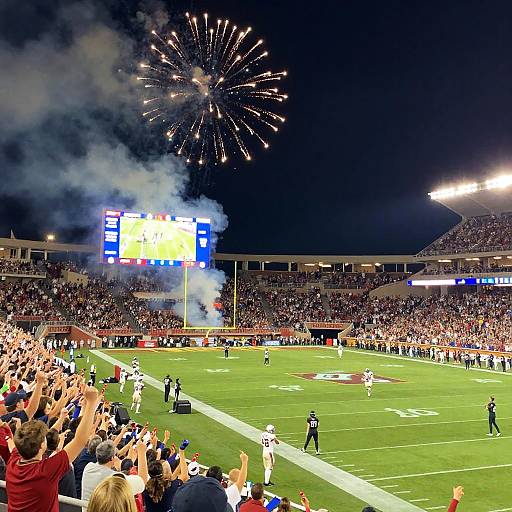Night Football Stadium Celebration