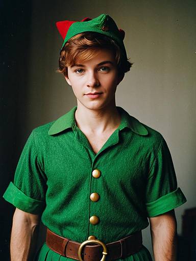 Man in Peter Pan Costume Portrait