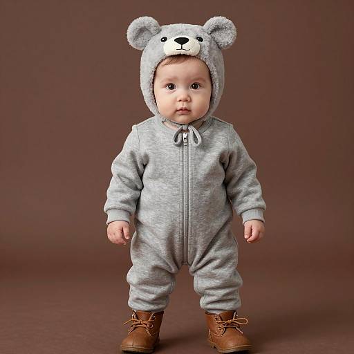 Baby in Bear Costume Onesie