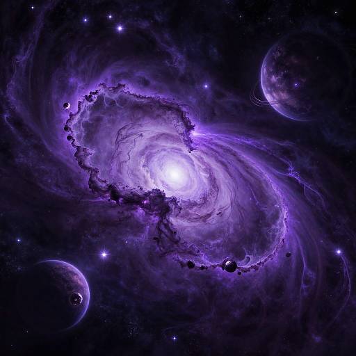 Abstract Purple Cosmic Landscape