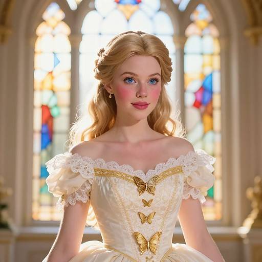 Fairytale Princess by Glowing Palace Window