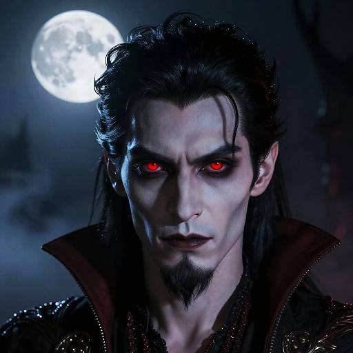 Gothic Vampire with Crimson Eyes