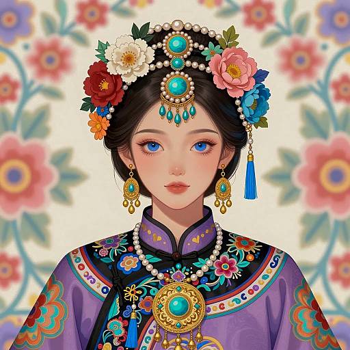 Elegant Woman with Colorful Accessories