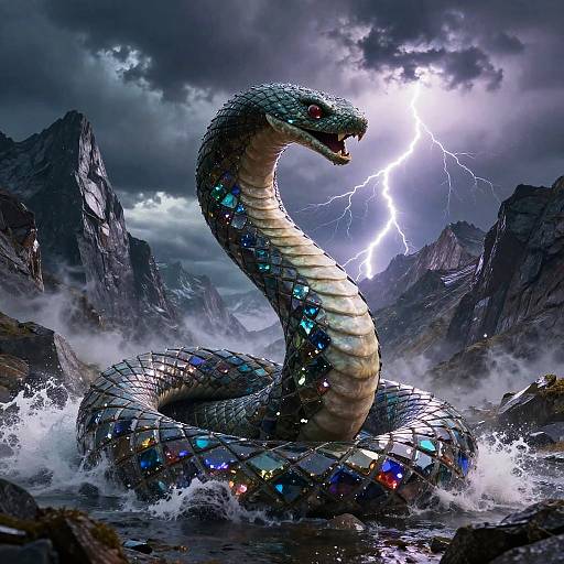 Jörmungandr Armored Serpent in Storm