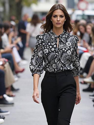 Chuck Close Style Woman at Fashion Show