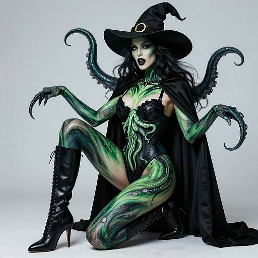 Seductive Witch with Cthulhu Tentacles
