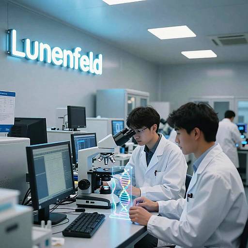 Neon-Lit Biotech Innovation Hub