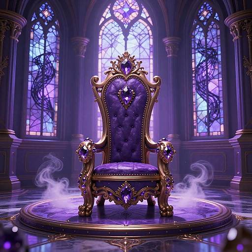 Violet Throne Room Fantasy Scene