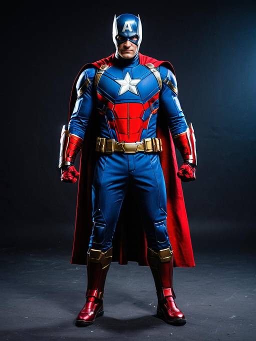 Man in Captain America Costume