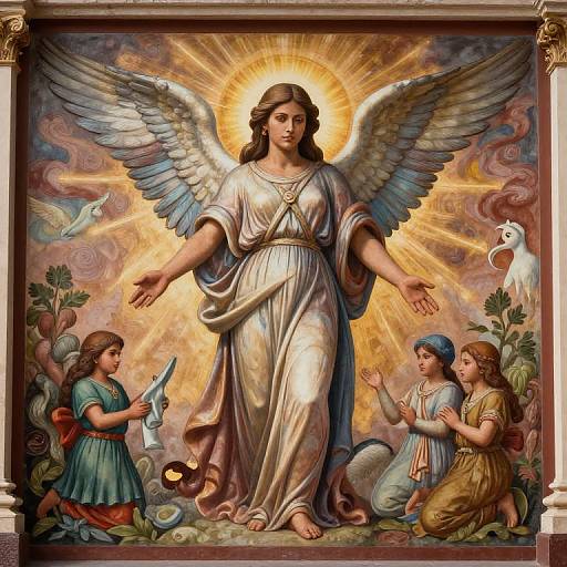 Beautiful Angel Mexican Muralism Style