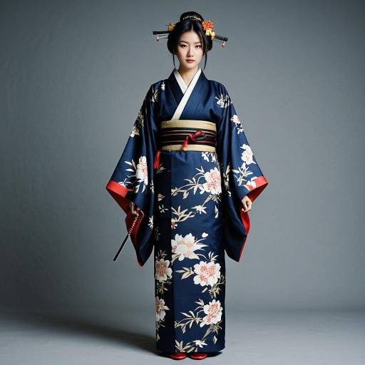 Elegant Samurai Wolf Cosplay in Kimono