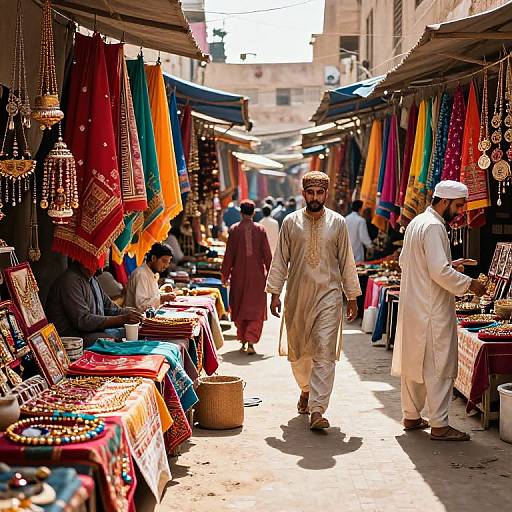 Vibrant Pakistani Street Market Scene