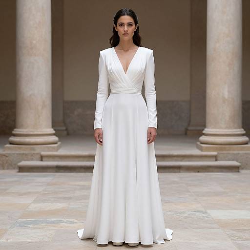 Woman in Rey Inspired White Dress