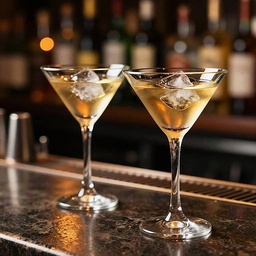 Elegant Martini Glasses with Bokeh