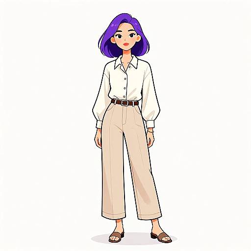 Modern Minimalist Woman in Ivory Silk