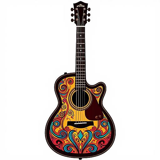 Vibrant Guitar Vector Design