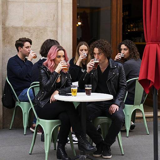 Café Scene with Colorful Characters