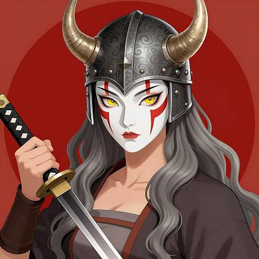 Fierce Female Warrior Illustration