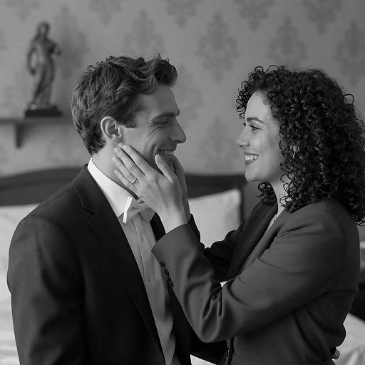Intimate Black-and-White Portrait of Couple