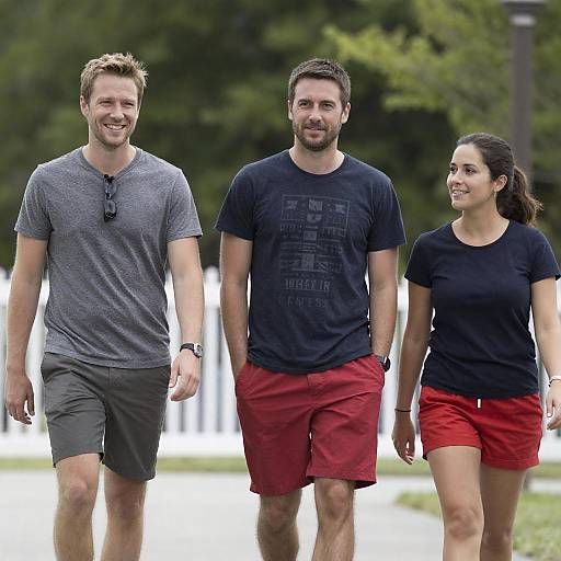 Smiling Trio Enjoying a Day Outdoors
