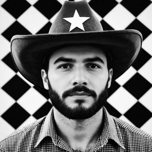 Monochrome Cowboy Hat Parody Art