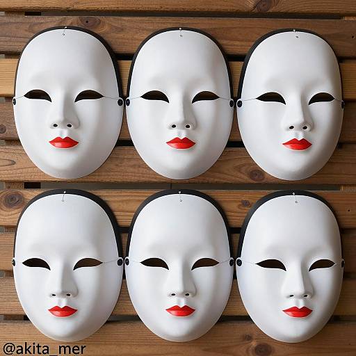 Diverse Expressions of White Paper Masks