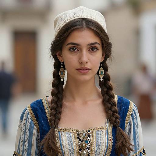Realistic Greek Costume Girl Portrait