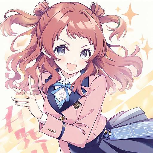 Illustration of Hanami saki, gakuen idolmaster in the style of Takitarou