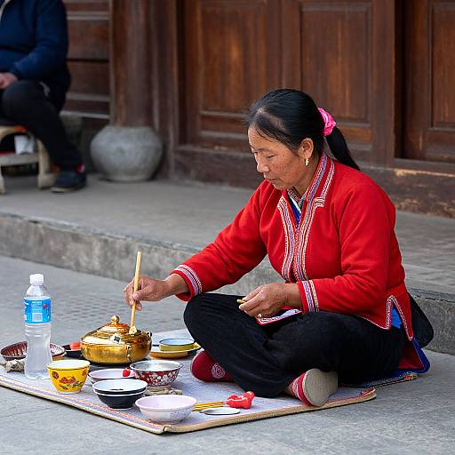 Red Dzao Woman in Sapa Market