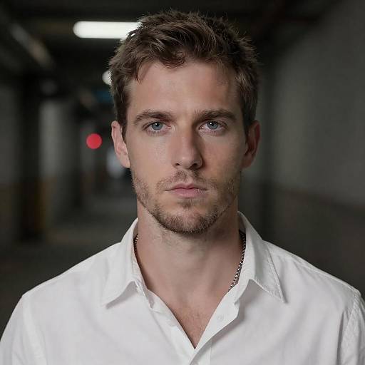 Serious Portrait in Industrial Setting