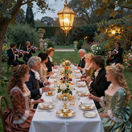 Aristocratic Outdoor Banquet with String Quartet