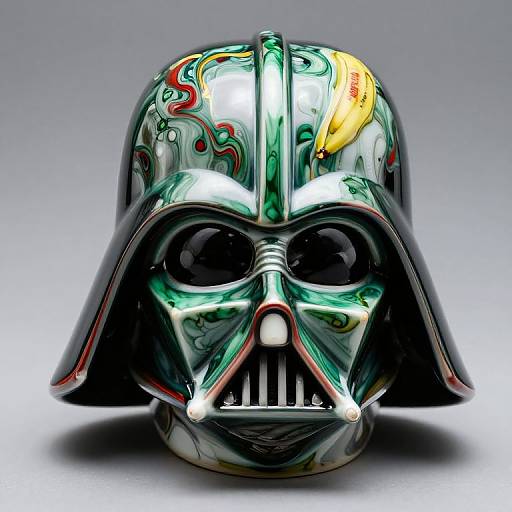 Porcelain Darth Vader Mask in Fluid Art