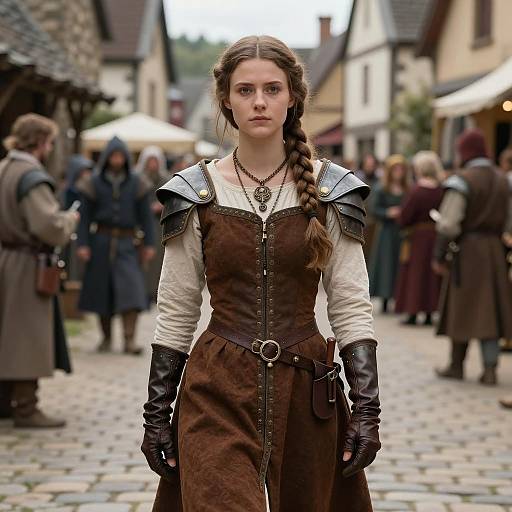 Medieval Woman in Festival Outfit