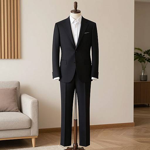 Classic Tailored Black Suit Display