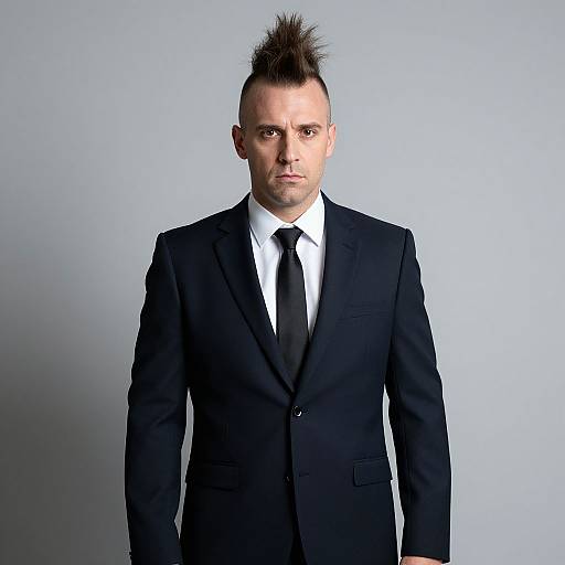 Man in Mohawk with Strange Suit