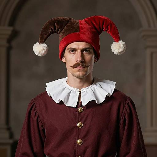 Photorealistic Male Jester Costume Portrait