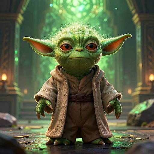 Pepe as Yoda in Jedi Temple