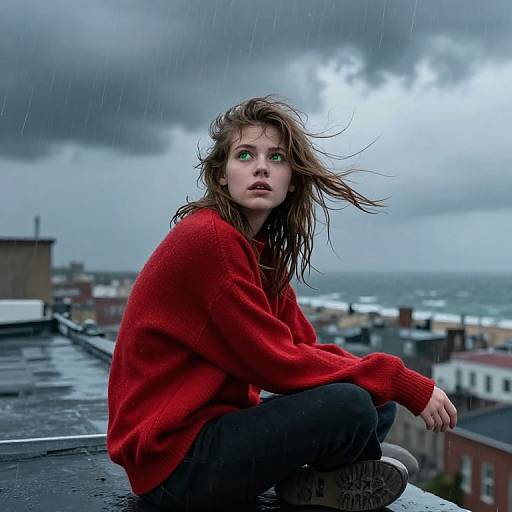 Moody Stormy Rooftop Portrait
