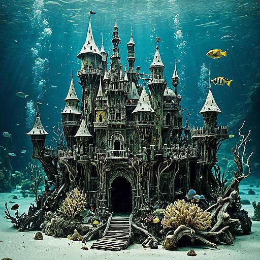 Surreal Driftwood Castle Underwater Fantasy