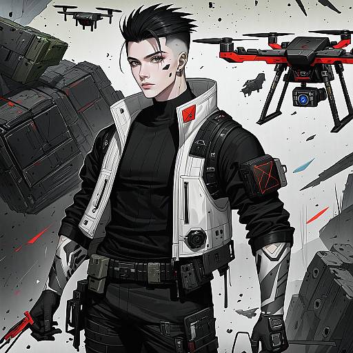 Illustration of Hack (apex legends), apex legends in the style of Masha