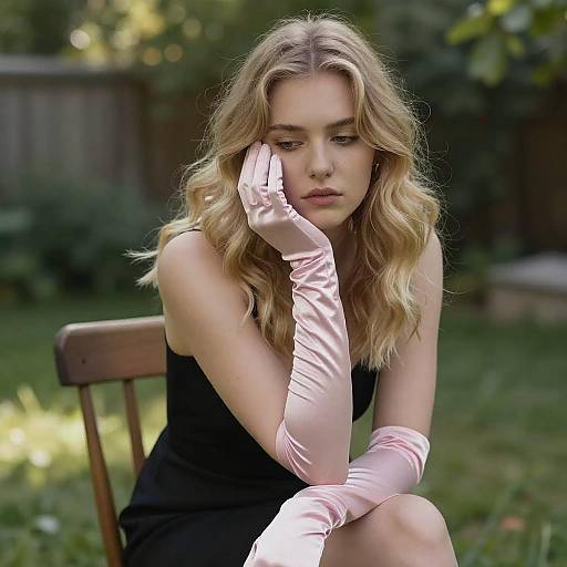 Melancholic Woman in Garden Light