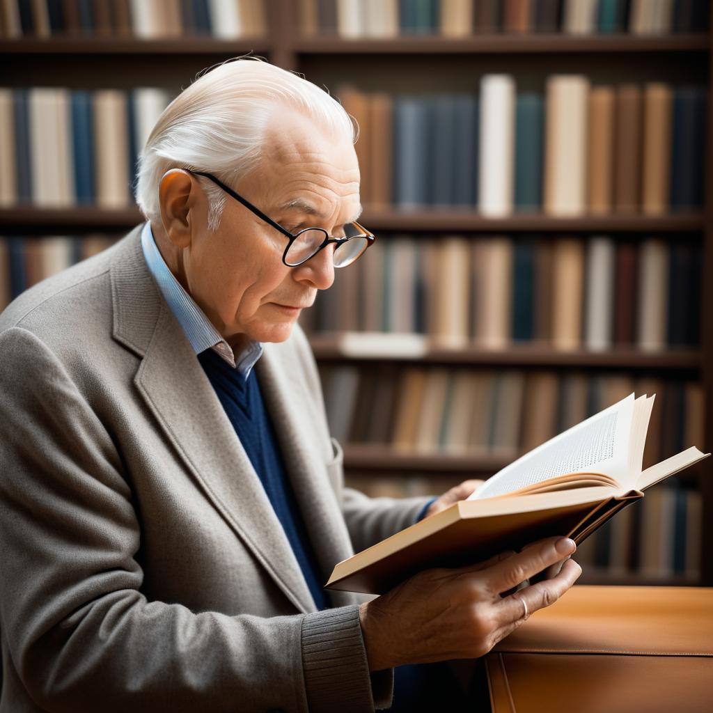 Timeless Elegance: Elderly Man Reading